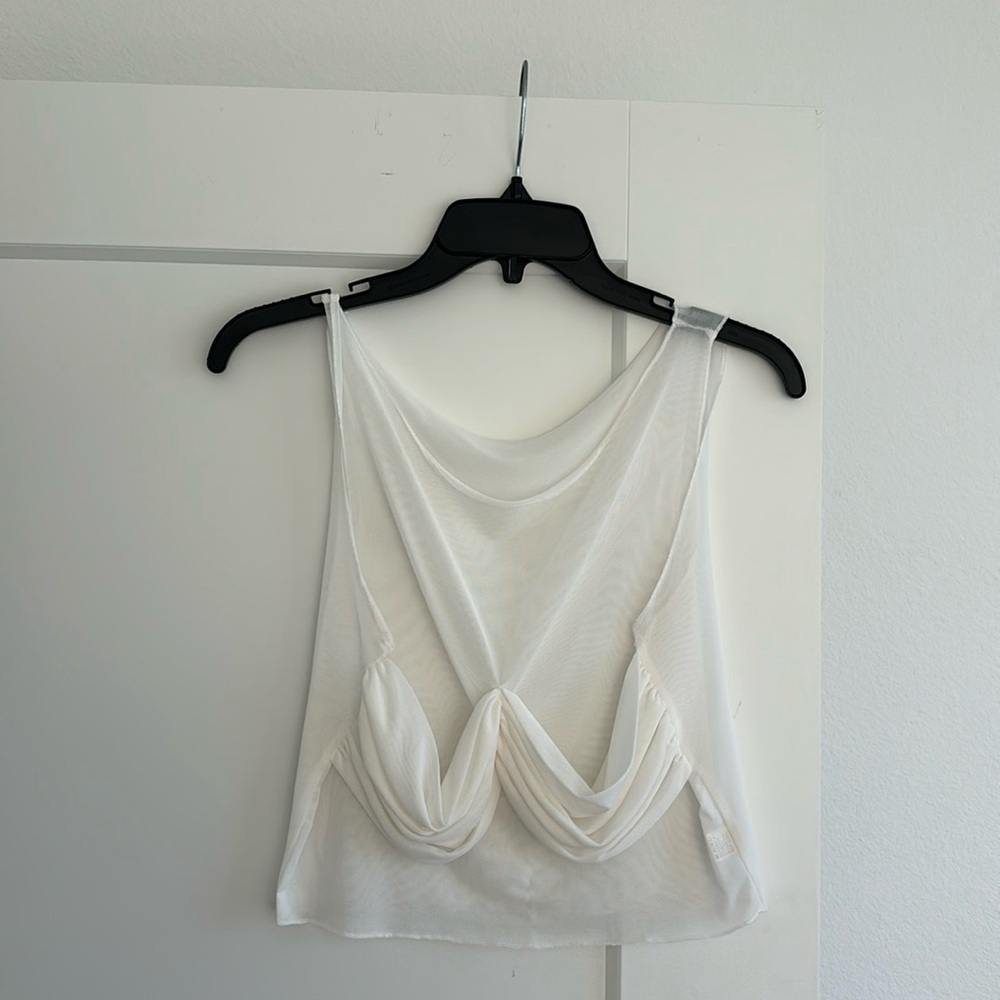 Mesh White Tank Top